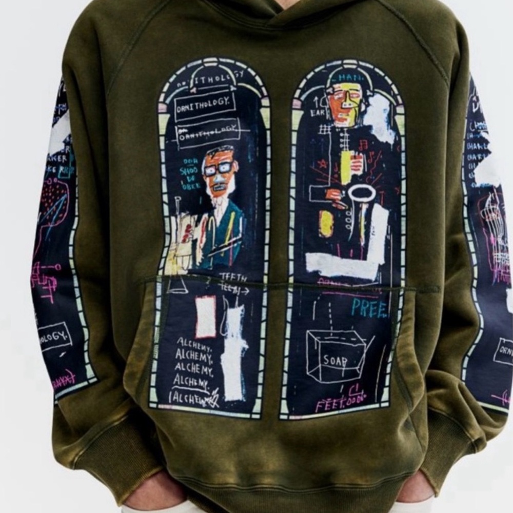 Basquiat x H&M Olive Green Graphic Hoodie